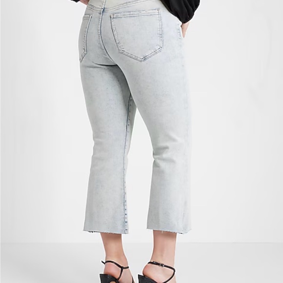 Express High Waisted Cropped Flare Jeans - Picture 2 of 5